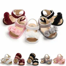 Летние босоножки для маленьких девочек Нескользящие мягкие детские туфли обувь для малышей с цветами
