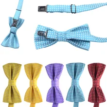 Детский модный формальный хлопковый галстук-бабочка, Детские Классические бабочки в горошек, цветной галстук бабочка для свадебной вечеринки, галстук бабочка для питомца Галстуки для смокинга