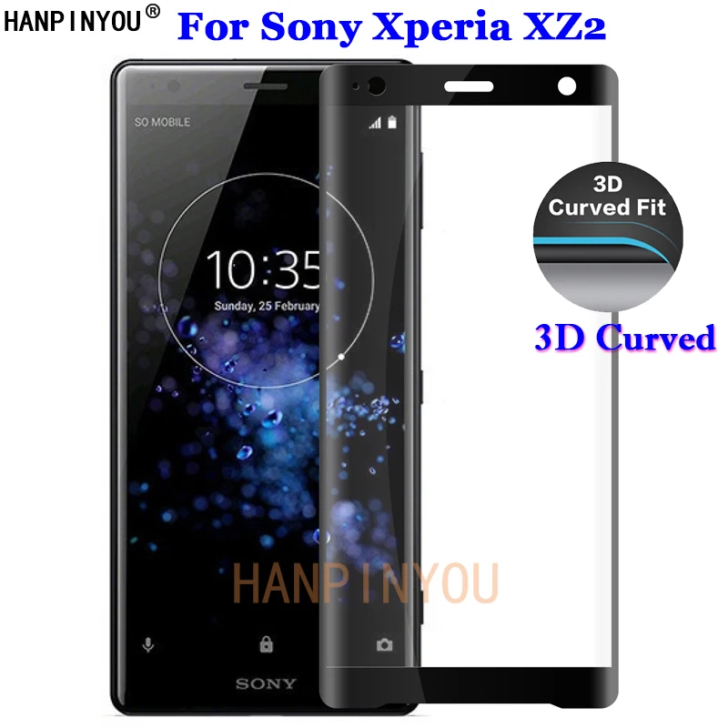 Изогнутое закаленное 3D стекло 9H для Sony Xperia XZ2 H8216 H8266 H8276 H8296 полноразмерная защита