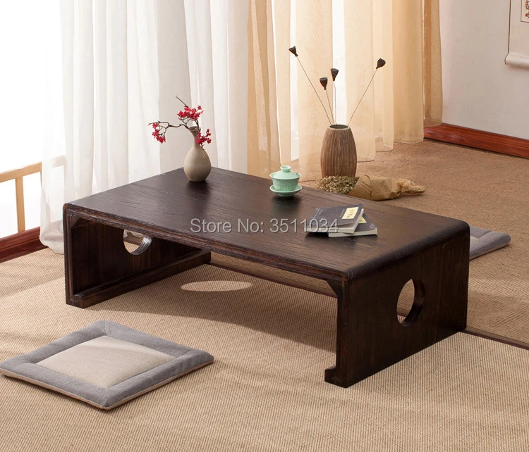 Japoneses Nuevos Mesa De Te Rectangulo 60x40x30cm Antiguo Muebles De La Sala Oriental Suelo De Madera Tradicional Lado Bajo Mesa Mesas De Cafe Aliexpress