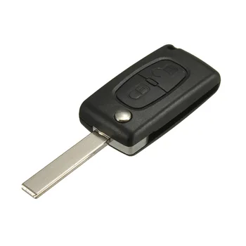 

2 Button Black Remote Folding Flip Key FOB Case Shell Key Protection Cover Holder for Citroen C2 C3 C4 C5 C6