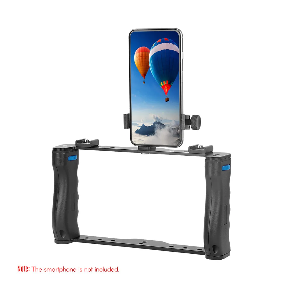 Andoer двойной ручной держатель для смартфона фотосъемки с зажимом телефона 1/4
