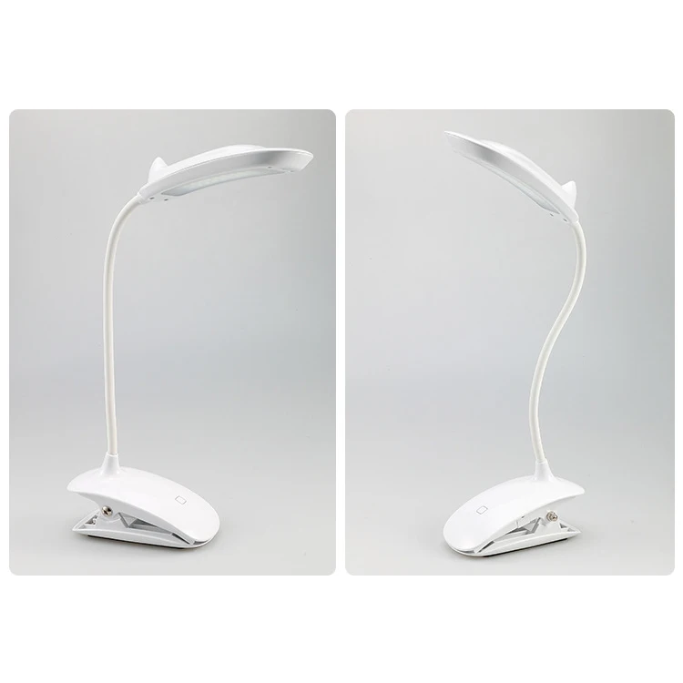 

LED Desk Lamp 3 levels LED Table Light Clip-on Table Lamp Eye-Care Flexible Gooseneck Light for Study Reading -White
