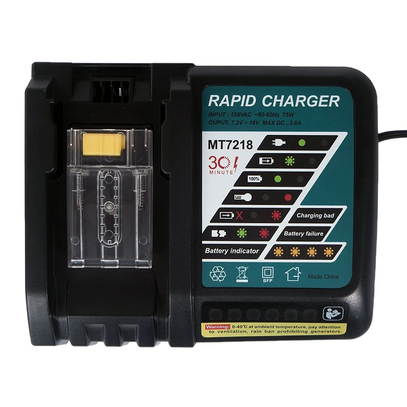 

DC 7.2-18V (100v-240V) Lithium-Ion Rapid Optimum Battery Charger Tools 3.0A