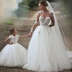 Кружевное фатиновое бальное платье; детское платье принцессы для первого причастия; платье для девочек на заказ; платье с цветочным узором