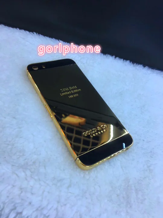 

for iphone5/5S and for iphoneSE real gold 24ct gold plated original housing with customized EDITION replacement back
