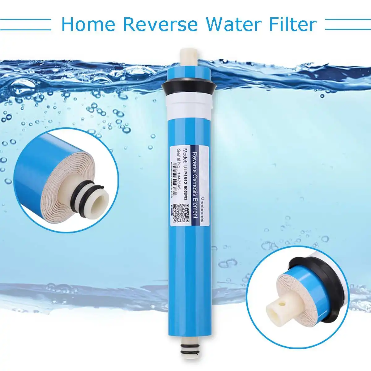 50/75/100/125/400GPD Home Kitchen Reverse Osmosis RO Membrane Replacement Water System Filter Water Purifier Drinking Treatment