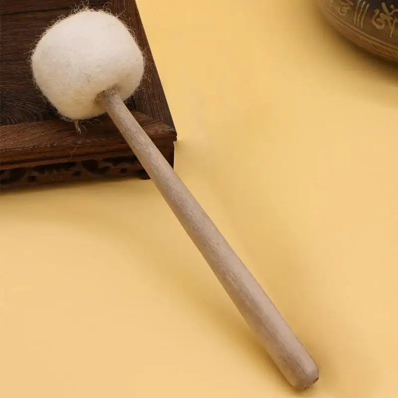 23 CM de fieltro de lana + cuenco de Canto de melocotón teclado de percusión de madera Mallet accesorios de instrumentos musicales