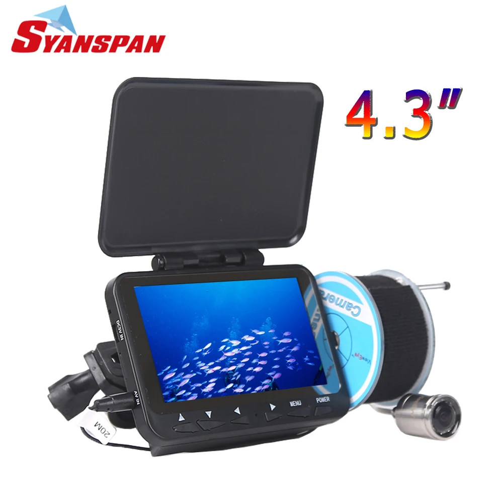 SYANSPAN Fish Finder Underwater Video Camera for Fishing 4.3"Monitor 8 Infrared LED 1000TVL Camera on Fishing Rod Angler's Gift