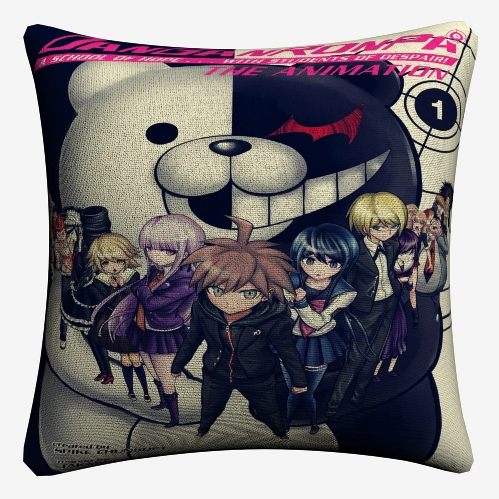 Новинка декоративная наволочка Danganronpa V3 с полными фигурами из хлопка и льна 45x45 см