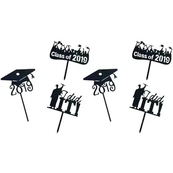 

6 Pcs Cake Toppers Decorative Creative Cake Inserts Cards Table Supplies Cake Picks for Banquet Graduation Party