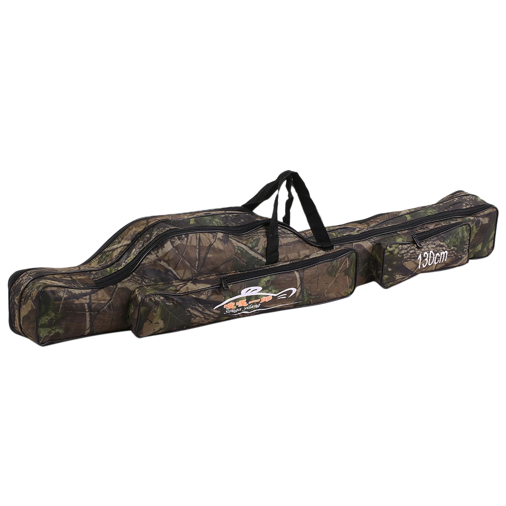 

Lixada Fishing Bag 130cm Two Layer Fishing Reel Rod Lure Bag Portable Folding Fishing Rod Carry Case Carrier Storage Case