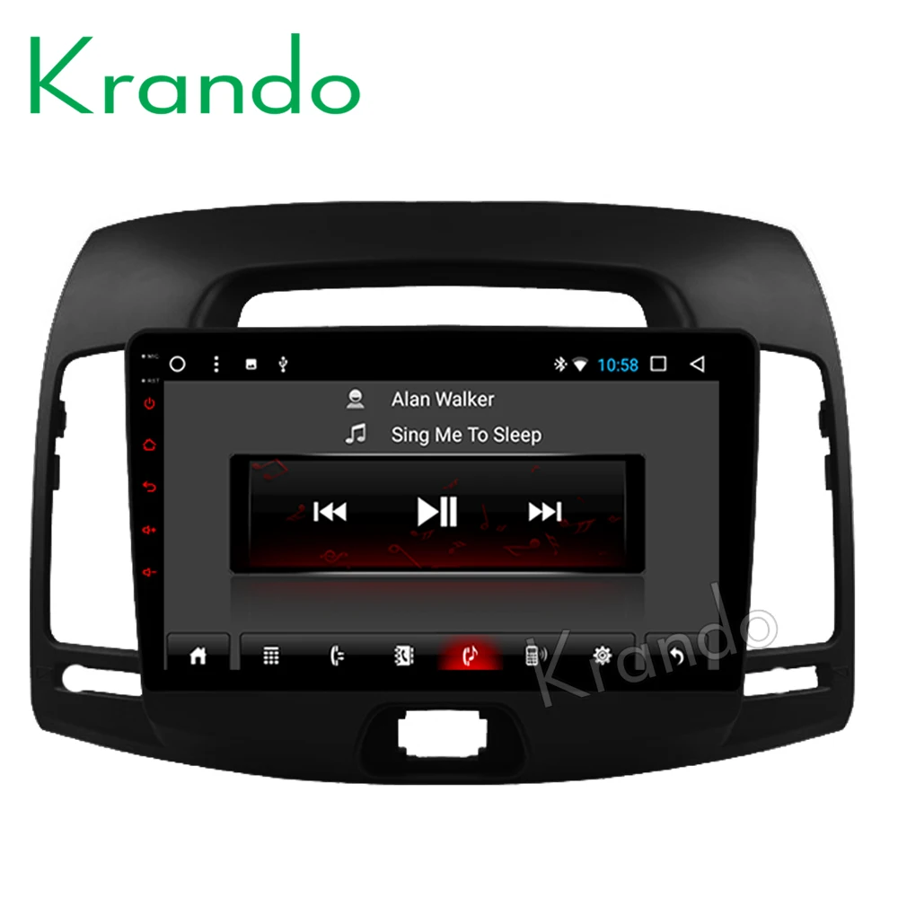 Cheap Krando Android 8.1 9" IPS Big screen car multimedia system for HYUNDAI ELANTRA 2007- 2011 navigtaion player GPS wifi bluetooth 1