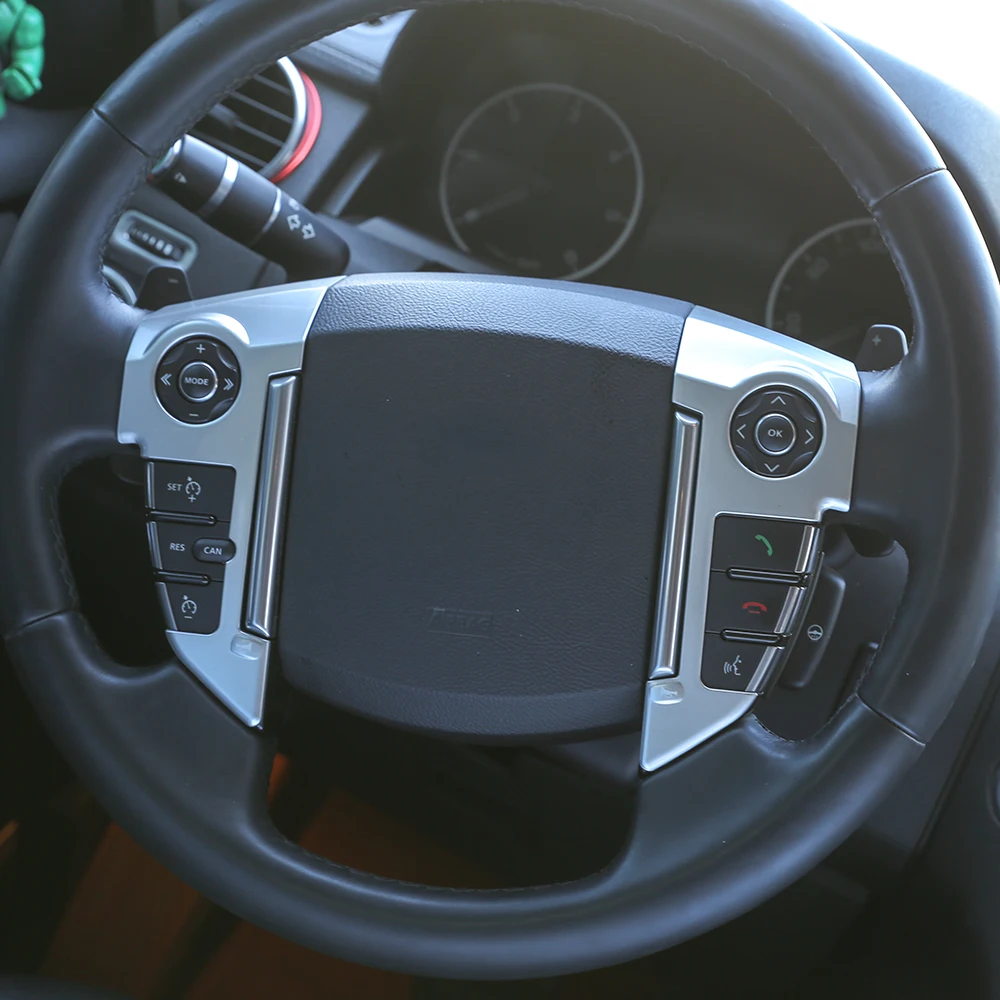 

ABS Chrome Steering Wheel Cover Trim Sticker For Land Rover Discovery 4 LR4 2010-2016 Car Accessories For RR Sport 2010-2013