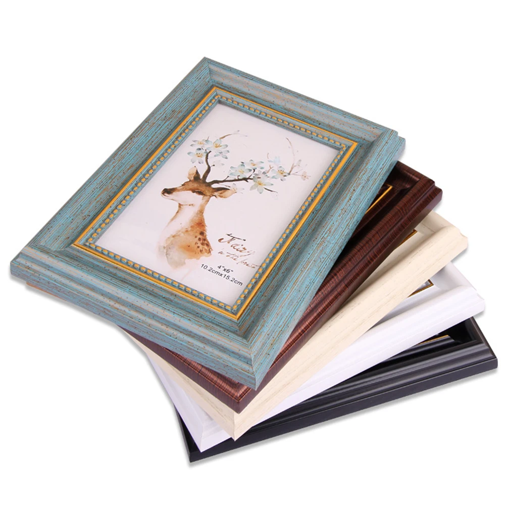 

1PC Vintage Decorative Retro Simple European Style 7-Inch Photo Frame Desktop Decor Picture Frame for Home Bedroom Office