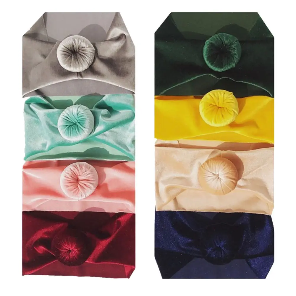 

Children Girl Ultra Wide Hair Band Smooth Round Ball Solid Color Hair Rope Clasp Accessories