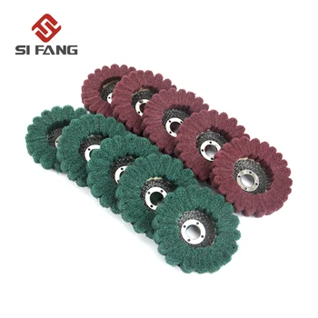 

2-10Pcs 4" 100mm Nylon Fiber Non-woven Flap Polishing Wheel Disc For Metal Buffing Grinding For Angle Grinder