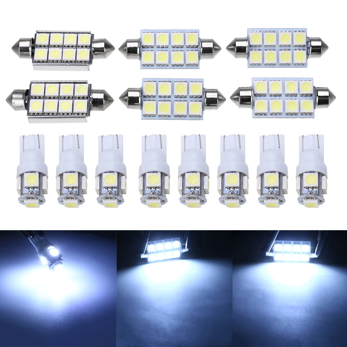 

14pcs/set White LED Interior Light Bulb Kit Plug and Play Interior Light For Dodge Ram 1500 2500 2002-2011