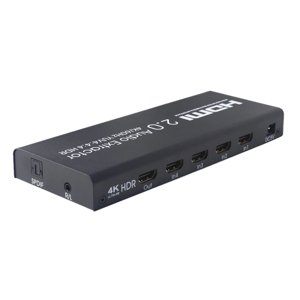 Hdmi 2 0 к аудио эксрактор коммутатор 4X1 4K @ 60Hz 3D для Декодер каналов кабельного