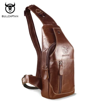 

BULL CAPTAIN 2019 Fashion Genuine Leather Crossbody Bags Men Casual Messenger Bag Small Brand Designer Male Shoulder Bag BU01