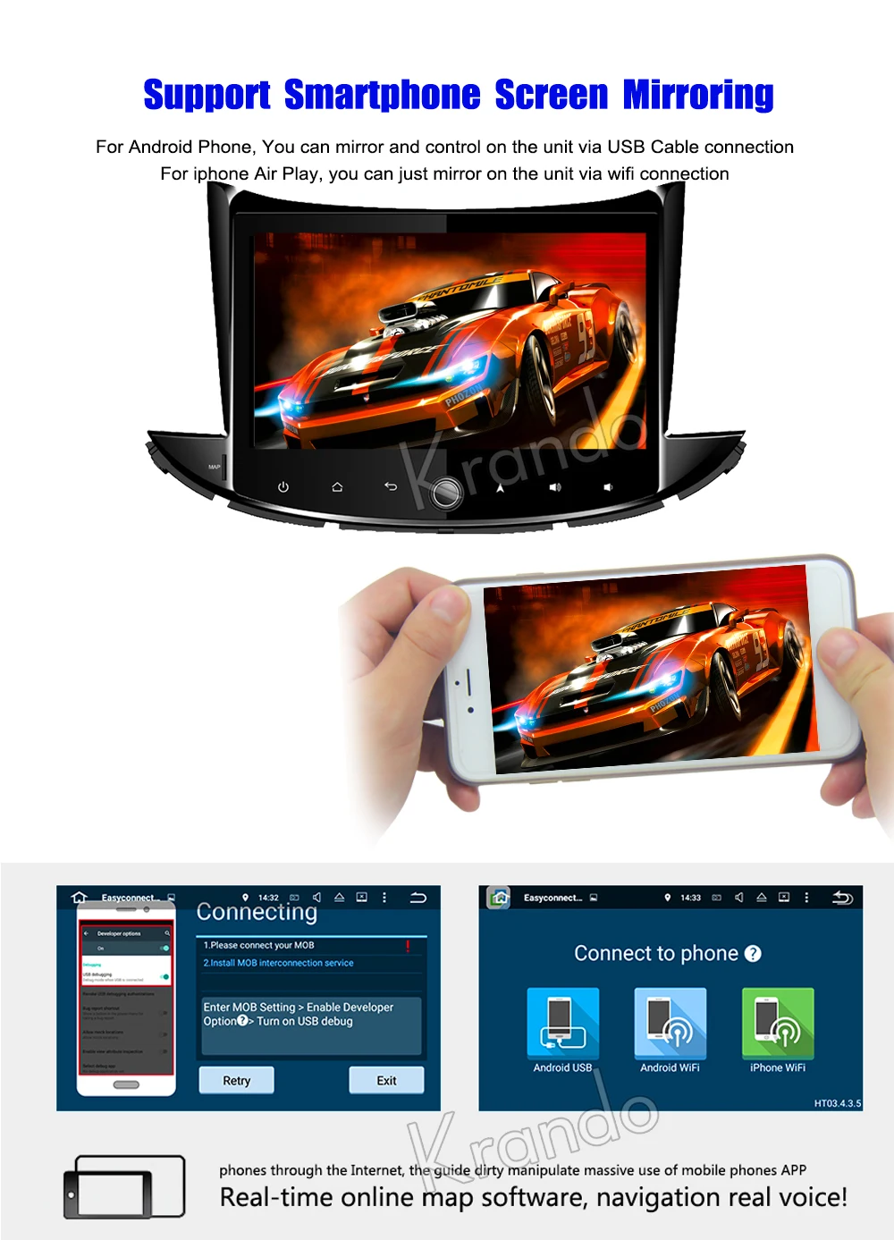 Excellent Krando Android 8.1 9" Big screen car Multimedia player for CHEVROLET TRAX 2017+ navigation system radio player audio gps wifi BT 5