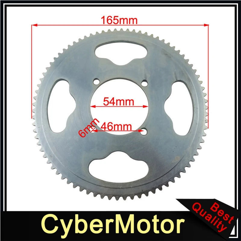 

54mm 80 Tooth 25H Rear Chain Sprocket For 2 Stroke 47cc 49cc Engine Chinese Mini ATV Quad 4 Wheeler Pocket Bike Goped Scooter