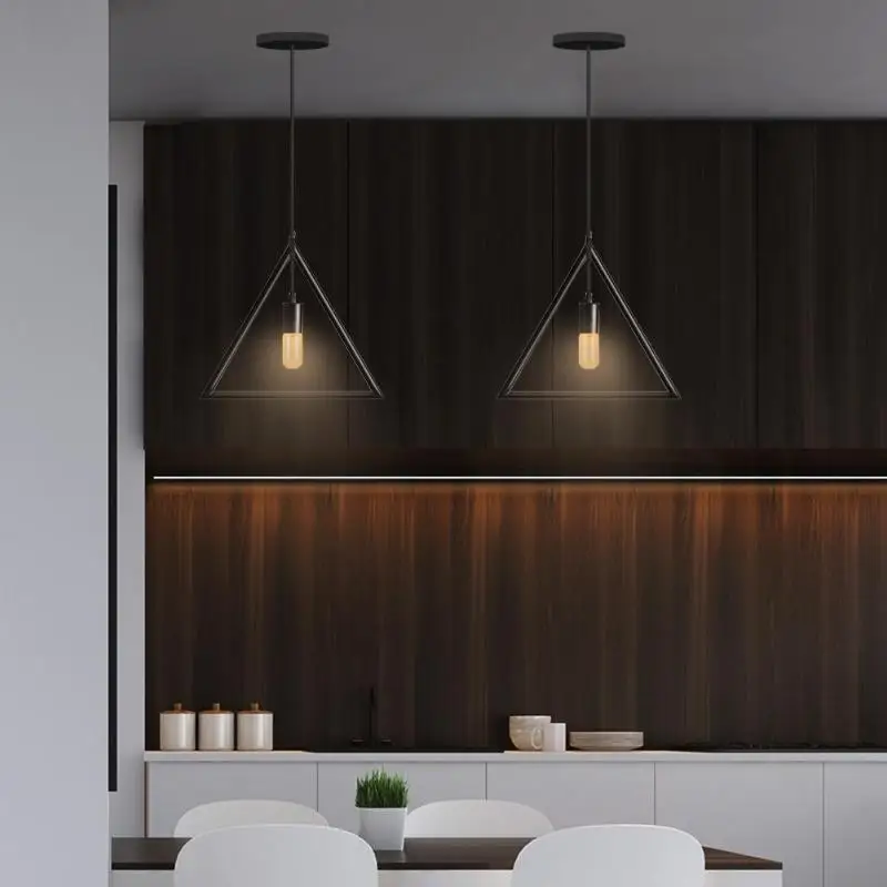 

Nordic E27 Iron Geometry Hanging Droplight Adjustable Ceiling Pendant Lamp for Bedroom Living Room