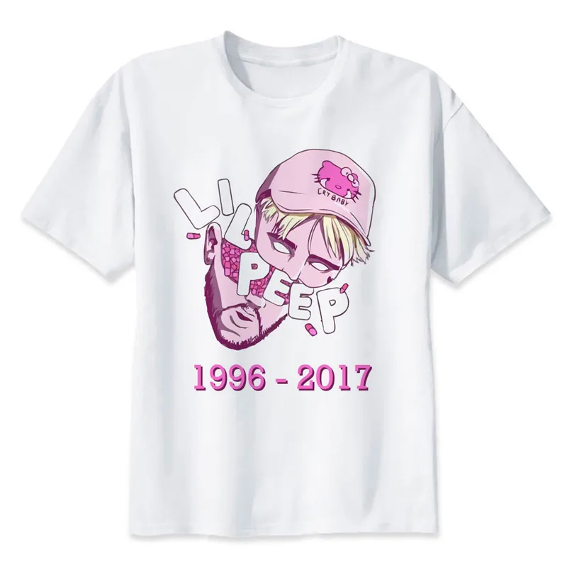 

Lil Peep Funny Tshirt Rappaer Rock Music Shirt Hip-hop Man White Short Sleeve Male Tshirt Cool Streetwear O-Neck Tees Tops