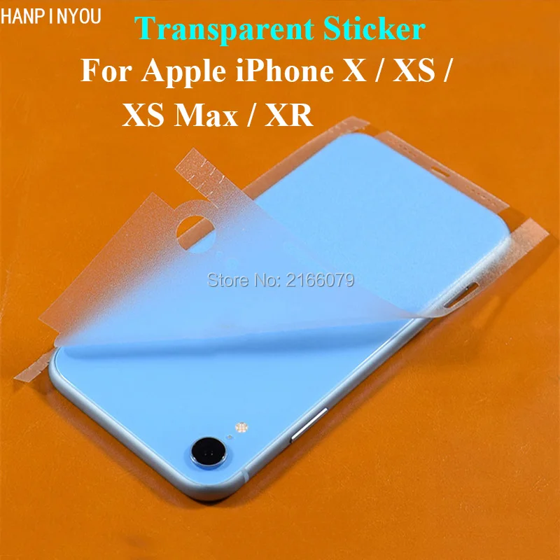 

For Apple iPhone X XS Max XR Full Cover Back Body Carbon Fiber / Grid Sticker Durable Transparent Side Screen Protector Film