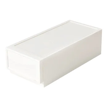 

Plastic Drawer Type Closet Portable Storage Cabinet Multifunction Dustproof Moistureproof Furniture(White,Small)