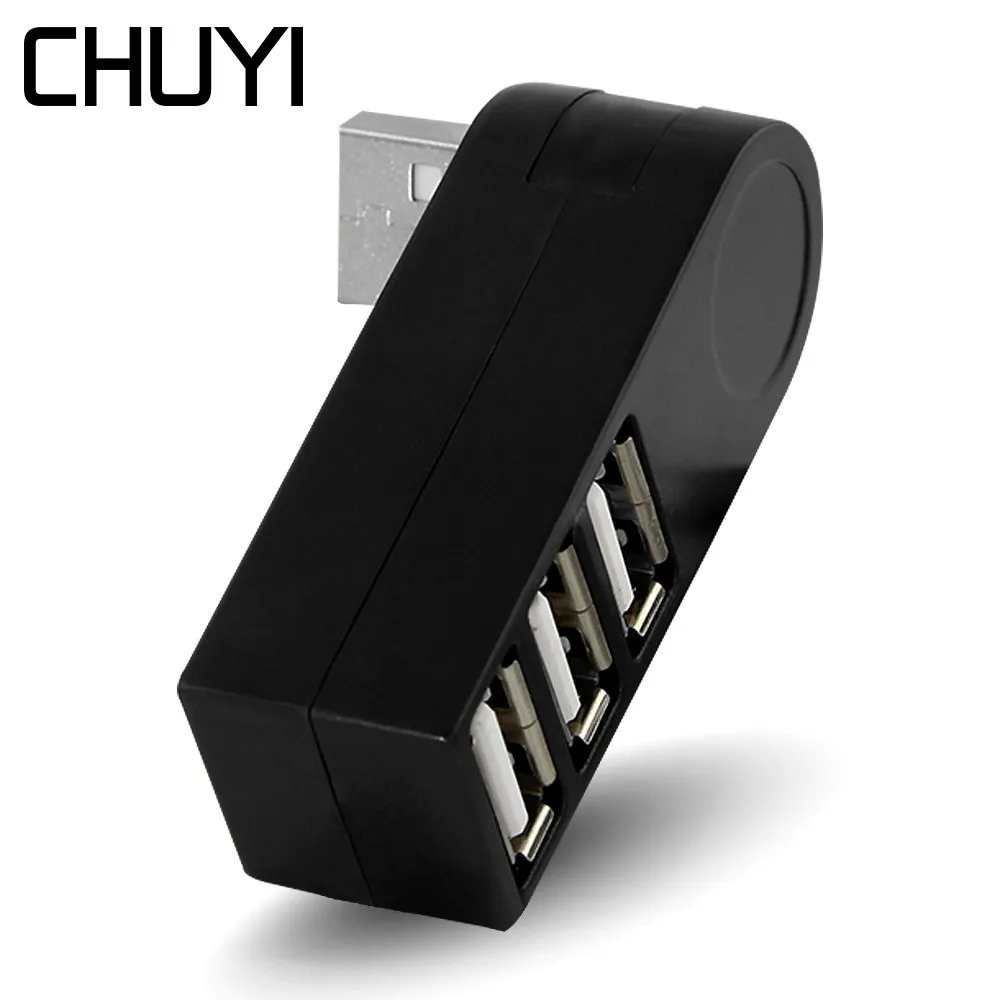 CHUYI 3 Порты и разъёмы USB2.0 хаб поворотный разъем Mini многопортовый USB-адаптер адаптер высокое Скорость для периферийные устройства портативный компьютер аксессуары