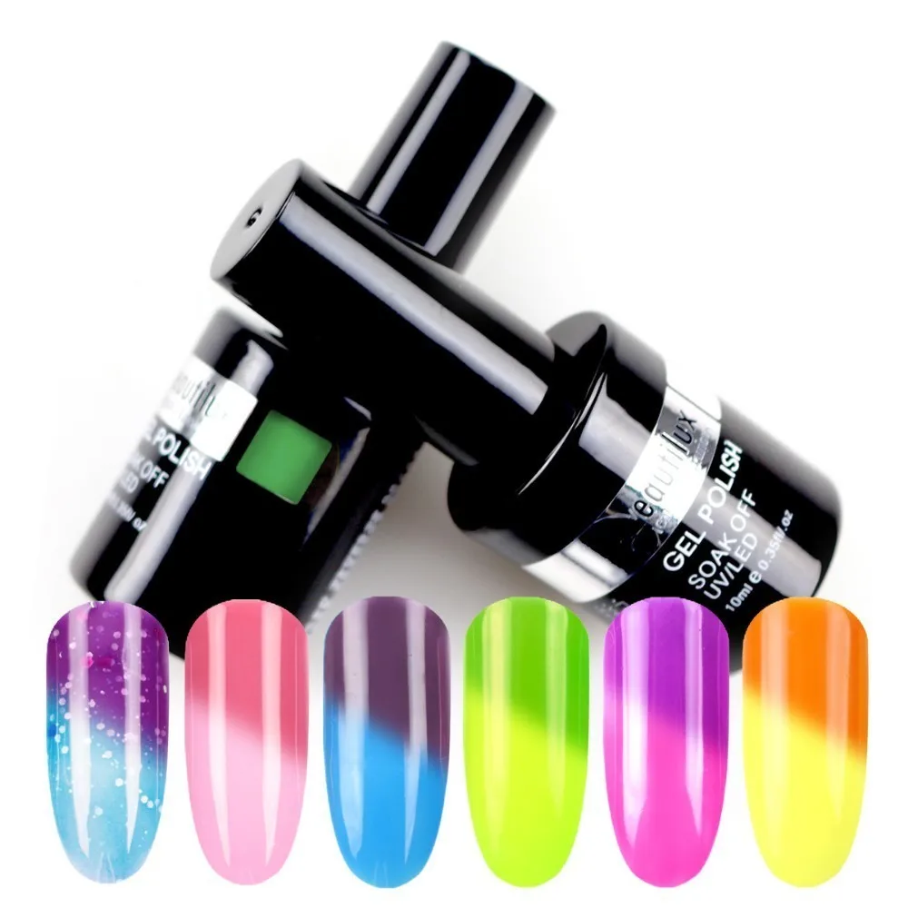 

Beautilux 1pc Thermal Temperature Color Changing Gel Nail Polish Soak Off UV LED Mood Chameleon Nails Art Gels Polish 10ml
