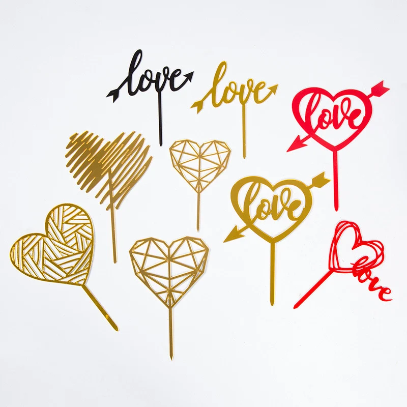 Украшение для вечеринки торт с блестками акриловое сердце детский душ свадьба