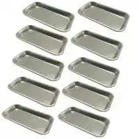 10pcs Medical Surgical Tray Dental Lab Instrument Tools Stainless Steel Dental Square Plate
