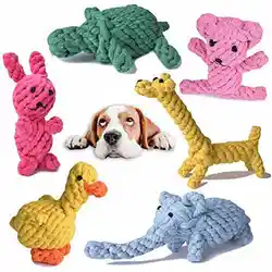Собаки веревку игрушки Симпатичные Животные дизайн, хлопок игрушки для щенка для маленьких собак. ВЕРЕВОЧНАЯ ИГРУШКА для собаки набор из 6