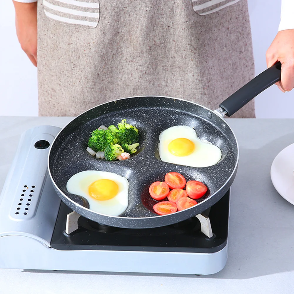 

Four-Hole Omelette Pot Eggs Ham Pancake Maker Frying Non-Stick Pan No Oil-Smoke Easy To Clean Breakfast Frying Pans Cooking Pot