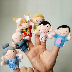 Новая мода 6 шт. куклы семья пальчиков ткань детские плюшевые куклы Детские милые обучающая ручная игрушка история ребенка