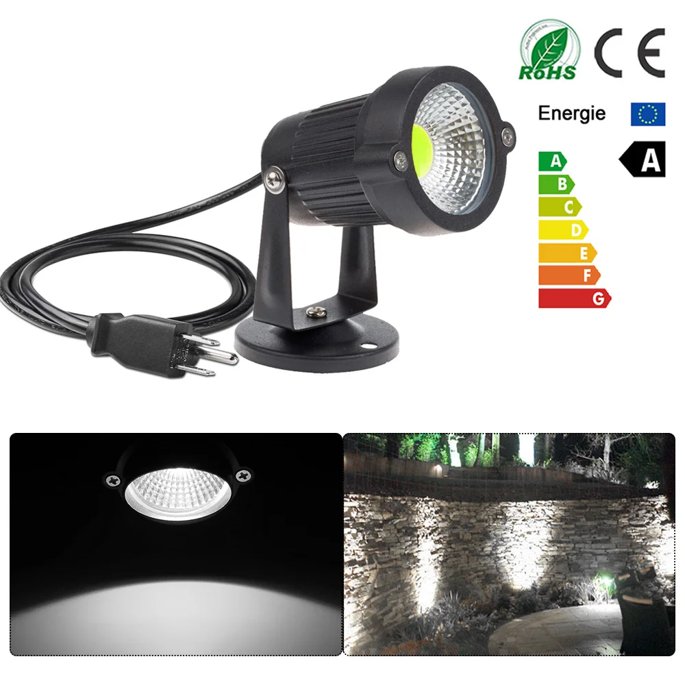 AC 85-245V 5W COB LED Lawn Light Garden Floodlight With Spike Yard Patio Path Spotlight Lamp Waterproof Cool/Warm White | Лампы и