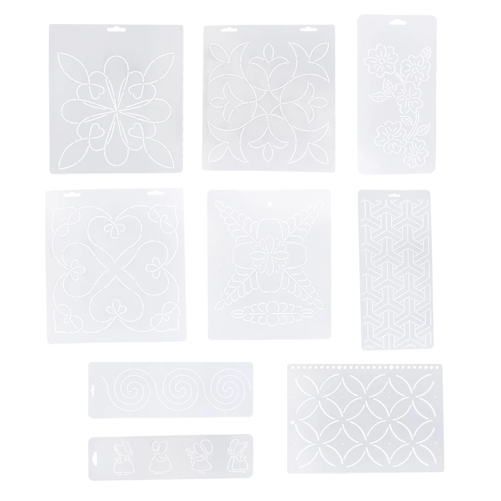  fityle Semi-transparent Stencil Plastic Quilting Template Quilt Tool Transparent for Patchwork Pain