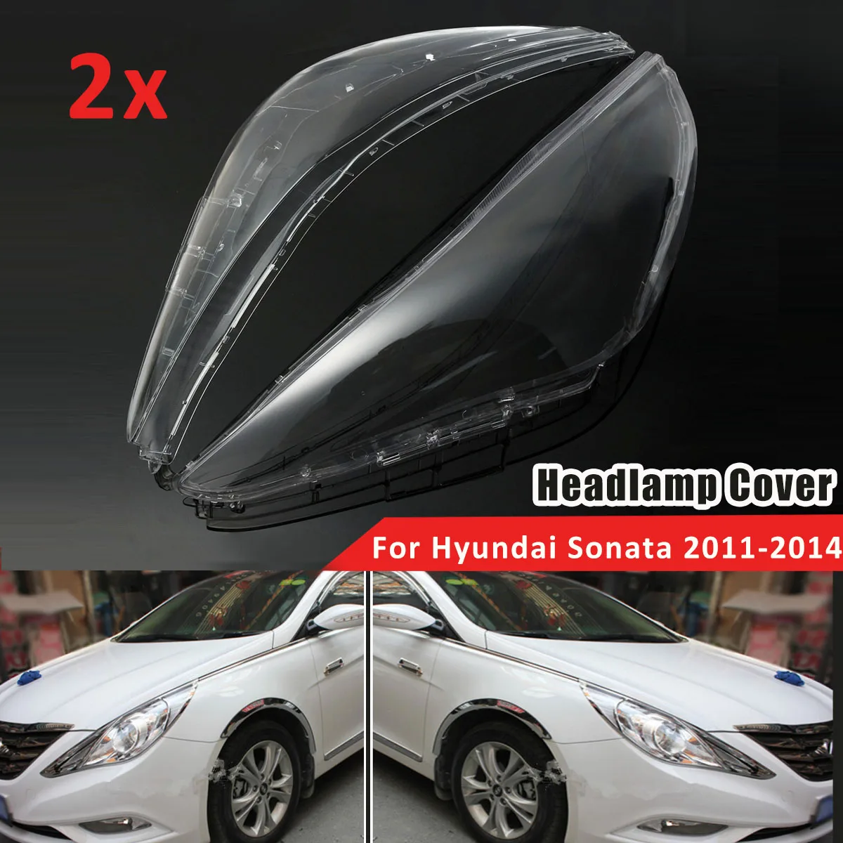 

Car Housing Headlight Lens Headlamp Shell Cover for Hyundai Sonata 2011-2014 Left & Right Lamp Assembly Cover Auto Accessories