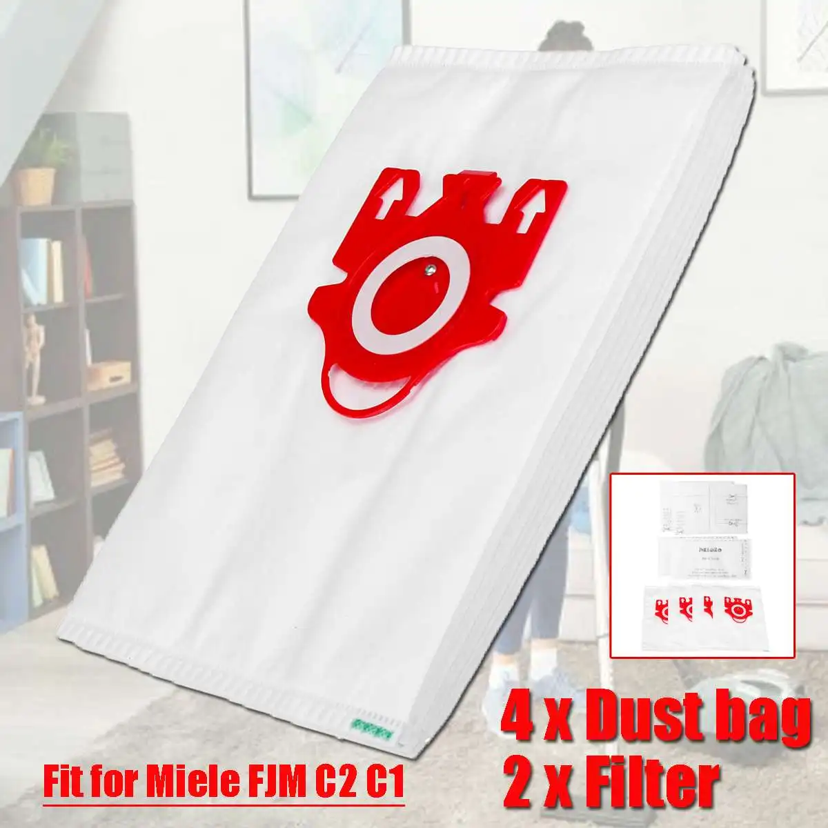 4pcs Vacuum Cleaner Bags For MIELE FJM C1 C2 Vacuum Cleaner Hoover Dust