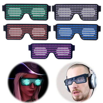 

Flashing LED Party Glasses Eyes Shield Luminous Glasses Christmas Birthday Party Wedding Decoration Gift USB Charging