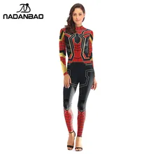 NADANBAO костюм спайдермена для косплея для женщин Пурим карнавальный костюм Человека-паука костюм для взрослых комбинезон размера плюс боди