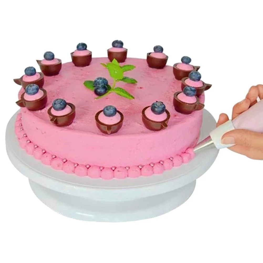 DIY Pan Baking Tool Plastic Cake Plate Turntable Rotating Anti-skid Round Stand Decorating Rotary Table Kitchen D3 | Дом и сад