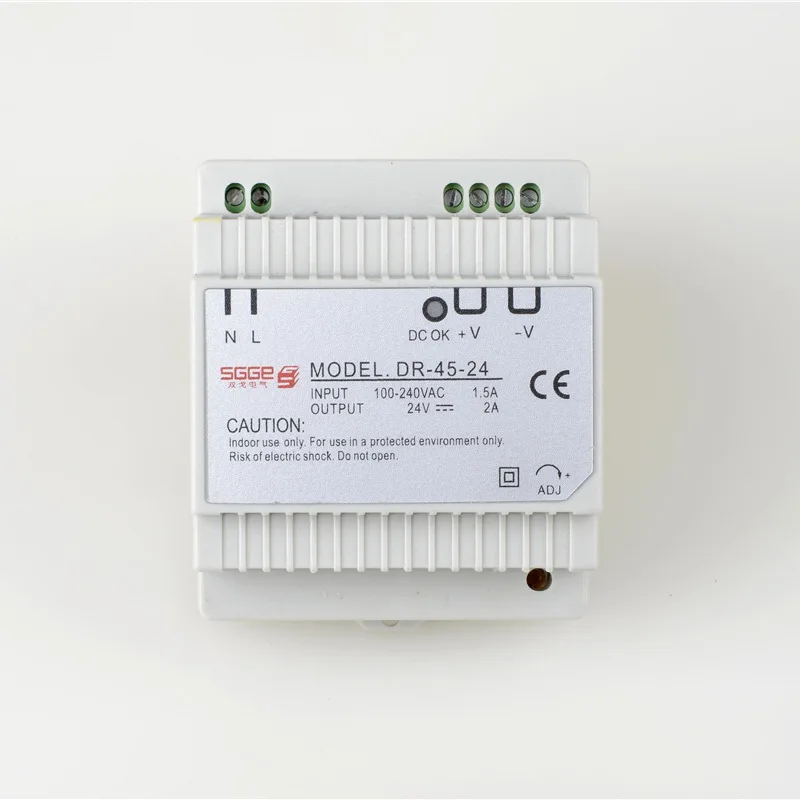 DR45 24 45 Вт В 2 а din рейка с одним выходом переключатель мощности supplyac dc конвертер