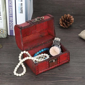 

Vintage Wooden Jewelry Storage Box packaging Wooden Decorative Display Case box for jewelry Necklace Ring Earring