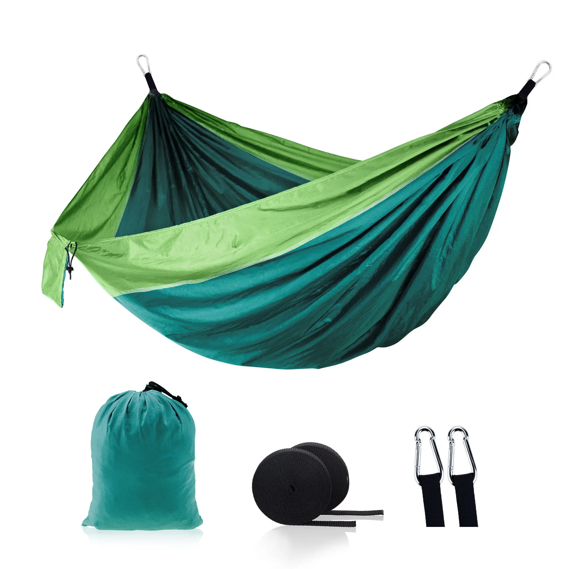 

Single Double Hammock Adult Outdoor Backpacking Travel Survival Hunting Sleeping Bed 2019 Portable with 2 Straps 2 Carabiner