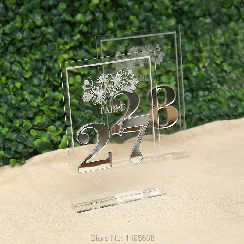 Gold Mirror Table Numbers Wedding Table Decor Acrylic Sliver Numbers Events Freestanding Go acrylic party decorations