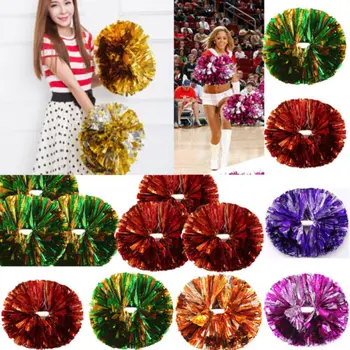

1 Pair Newest Handheld Pom Poms Cheerleader Cheerleading Cheer Pom Dance Hot Party Favor