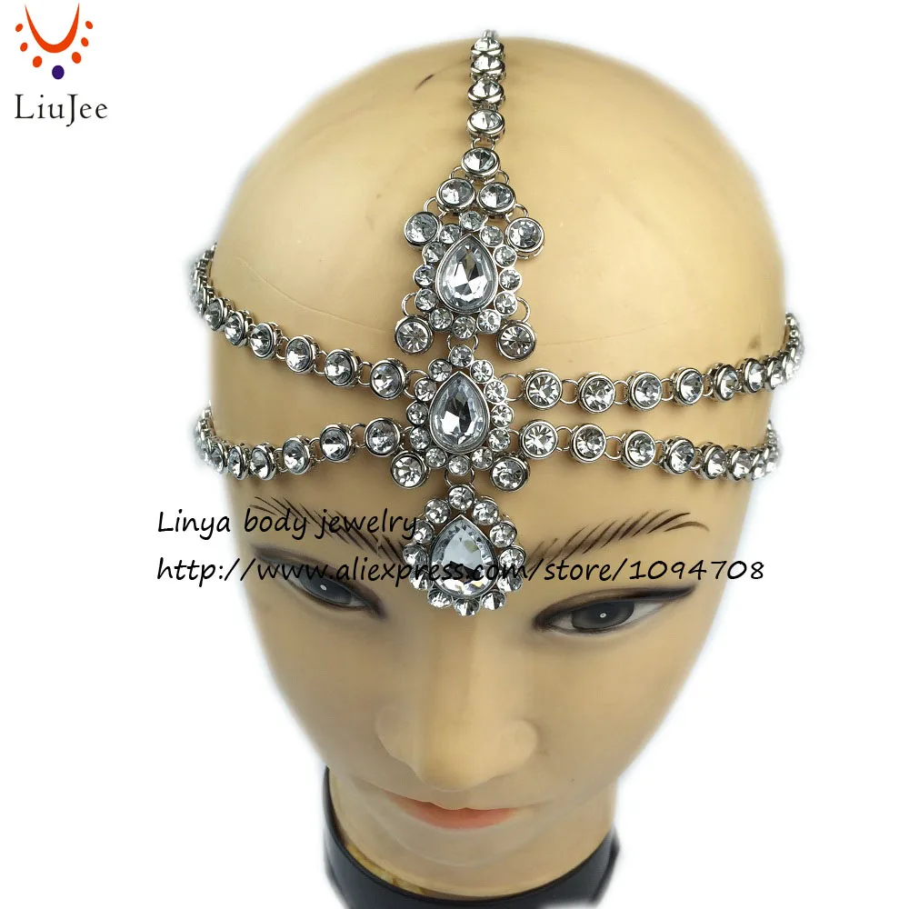 HC 159 Full Crystal Diamante head band hair jewelry wedding bridal head